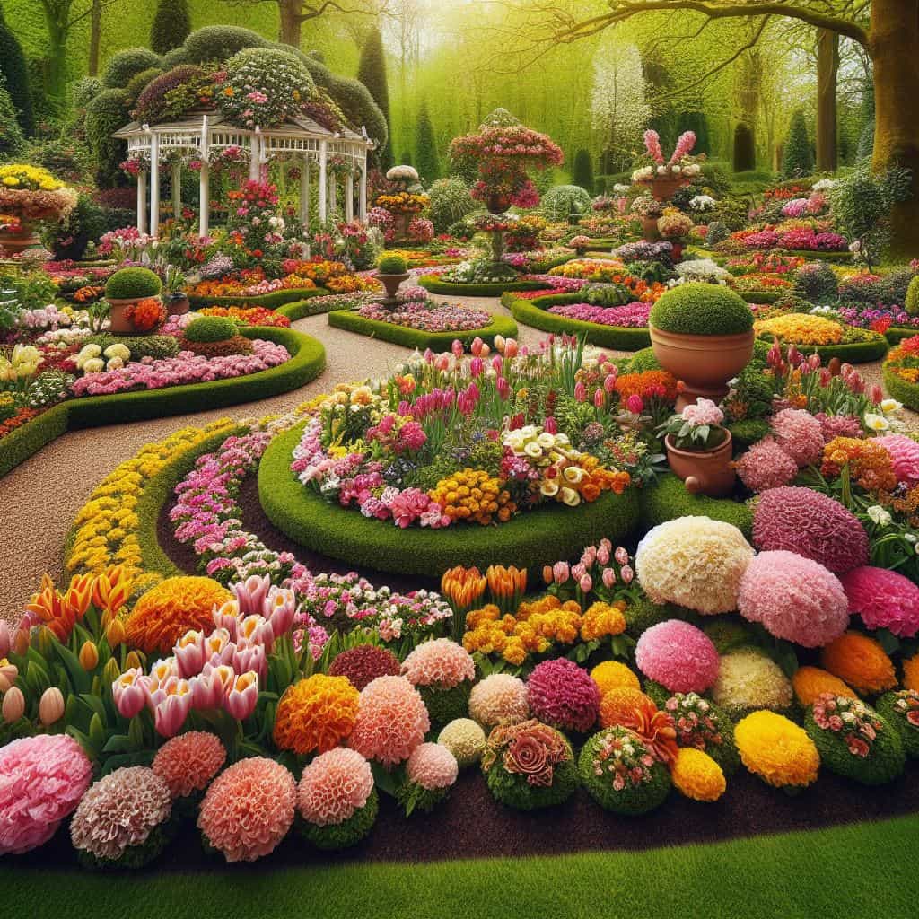 flowerbeds and flower gardens